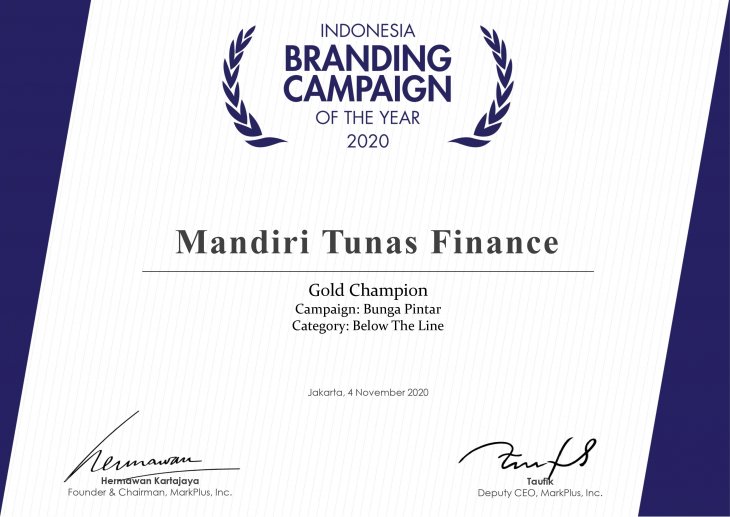 MTF Mendapat Penghargaan Indonesia Branding Campaign of The Year 2020