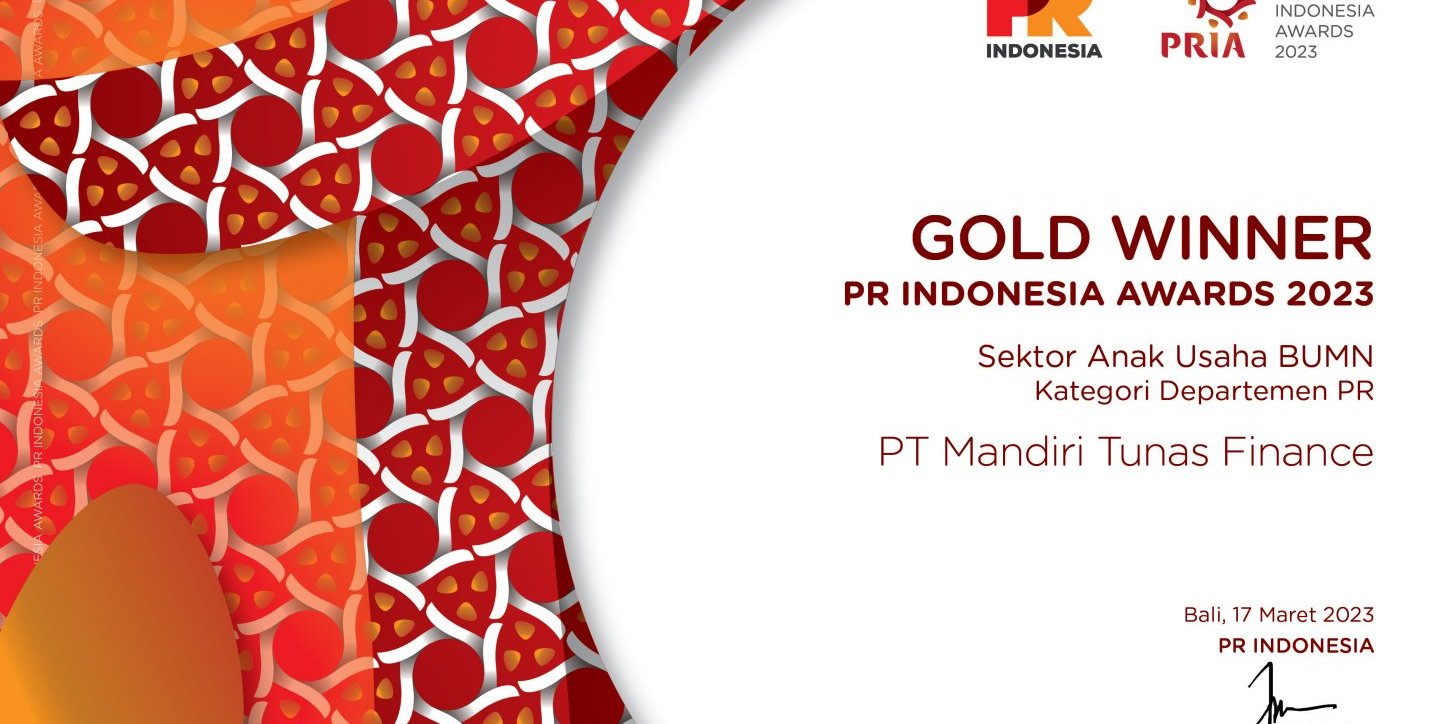 Corporate Communication Department Mandiri Tunas Finance Wins the 2023 PR Indonesia Award